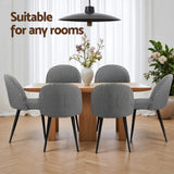 Artiss Dining Chairs Set of 2 Linen Solid Curved Houndstooth