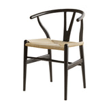 NNEDSZ 1x Artiss Dining Chair Wooden Rattan Wishbone Black