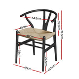NNEDSZ 1x Artiss Dining Chair Wooden Rattan Wishbone Black