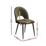 NNEDSZ Dining Chairs Set of 2 Velvet Hollow Green