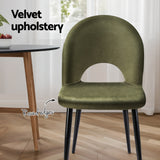 NNEDSZ Dining Chairs Set of 2 Velvet Hollow Green