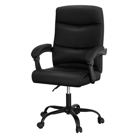NNEDSZ 2 Point Massage Office Chair PU Leather Black