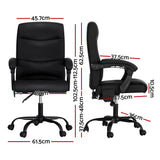 NNEDSZ 2 Point Massage Office Chair PU Leather Black