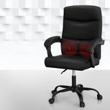 NNEDSZ 2 Point Massage Office Chair PU Leather Black