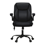 NNEDSZ 2 Point Massage Office Chair Leather Mid Back Black
