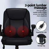 NNEDSZ 2 Point Massage Office Chair Leather Mid Back Black