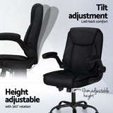 NNEDSZ 2 Point Massage Office Chair Leather Mid Back Black