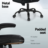NNEDSZ 2 Point Massage Office Chair Leather Mid Back Black