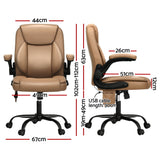NNEDSZ 2 Point Massage Office Chair Leather Mid Back Espresso