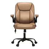 NNEDSZ 2 Point Massage Office Chair Leather Mid Back Espresso