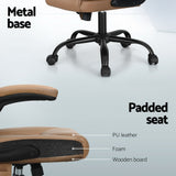 NNEDSZ 2 Point Massage Office Chair Leather Mid Back Espresso