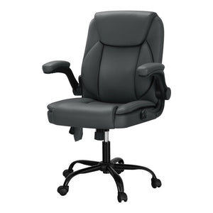 NNEDSZ 2 Point Massage Office Chair Leather Mid Back Grey