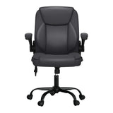 NNEDSZ 2 Point Massage Office Chair Leather Mid Back Grey