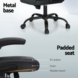 NNEDSZ 2 Point Massage Office Chair Leather Mid Back Grey