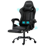 NNEDSZ Artiss 2 Point Massage Gaming Office Chair Footrest Black