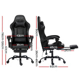 NNEDSZ Artiss 2 Point Massage Gaming Office Chair Footrest Black