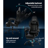 NNEDSZ Artiss 2 Point Massage Gaming Office Chair Footrest Black