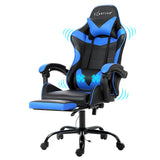 NNEDSZ Artiss 2 Point Massage Gaming Office Chair Footrest Blue