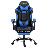 NNEDSZ Artiss 2 Point Massage Gaming Office Chair Footrest Blue