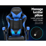 NNEDSZ Artiss 2 Point Massage Gaming Office Chair Footrest Blue