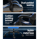 NNEDSZ Artiss 2 Point Massage Gaming Office Chair Footrest Blue