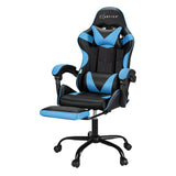 NNEDSZ 2 Point Massage Gaming Office Chair Footrest Cyan Blue
