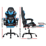 NNEDSZ 2 Point Massage Gaming Office Chair Footrest Cyan Blue