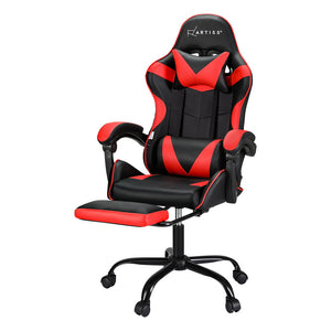 NNEDSZ 2 Point Massage Gaming Office Chair Footrest Red