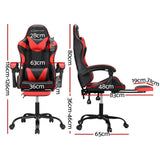 NNEDSZ 2 Point Massage Gaming Office Chair Footrest Red
