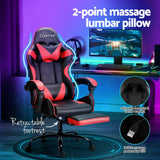 NNEDSZ 2 Point Massage Gaming Office Chair Footrest Red