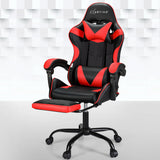 NNEDSZ 2 Point Massage Gaming Office Chair Footrest Red