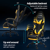 NNEDSZ 2 Point Massage Gaming Office Chair Footrest Yellow