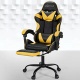 NNEDSZ 2 Point Massage Gaming Office Chair Footrest Yellow