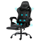 NNEDSZ Artiss 6 Point Massage Gaming Office Chair Footrest Black