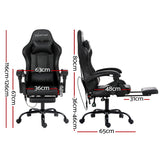 NNEDSZ Artiss 6 Point Massage Gaming Office Chair Footrest Black