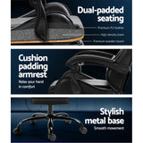 NNEDSZ Artiss 6 Point Massage Gaming Office Chair Footrest Black