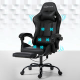 NNEDSZ Artiss 6 Point Massage Gaming Office Chair Footrest Black