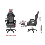 NNEDSZ 6 Point Massage Gaming Office Chair 7 LED Footrest Black