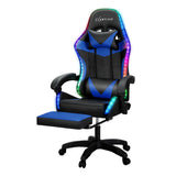 NNEDSZ 6 Point Massage Gaming Office Chair 7 LED Footrest Blue