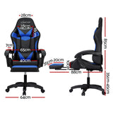 NNEDSZ 6 Point Massage Gaming Office Chair 7 LED Footrest Blue