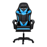 NNEDSZ 6 Point Massage Gaming Office Chair 7 LED Footrest Cyan Blue