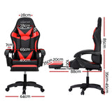 NNEDSZ 6 Point Massage Gaming Office Chair 7 LED Footrest Red