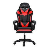 NNEDSZ 6 Point Massage Gaming Office Chair 7 LED Footrest Red