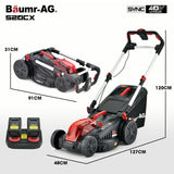 NNEMB 520CX 40V SYNC 17' Cordless Lawn Mower Kit, Fast Charger, 2 x 4Ah Battery, 5 Cutting Heights, Adjustable Ergonomic Handle, Mulching Option