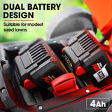 NNEMB 520CX 40V SYNC 17' Cordless Lawn Mower Kit, Fast Charger, 2 x 4Ah Battery, 5 Cutting Heights, Adjustable Ergonomic Handle, Mulching Option