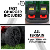 NNEMB 520CX 40V SYNC 17' Cordless Lawn Mower Kit, Fast Charger, 2 x 4Ah Battery, 5 Cutting Heights, Adjustable Ergonomic Handle, Mulching Option