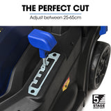 NNEMB 350CX 20V 13' Cordless Lawn Mower Kit, Fast Charger, 4Ah Battery, 5 Height, Brushless Electric, 330mm Cutting Path