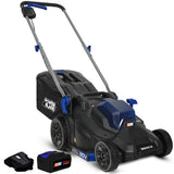 NNEMB 350CX 20V 13' Cordless Lawn Mower Kit, Fast Charger, 4Ah Battery, 5 Height, Brushless Electric, 330mm Cutting Path
