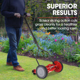 NNEMB 350MX 14' Manual Reel Push Lawn Mower, w/ Catcher, 5 Height Settings