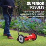 NNEMB 400MX 16' Manual Reel Push Lawn Mower, w/ Catcher, 5 Height Settings